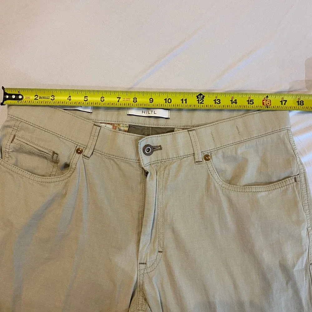 Hiltl Casual Pants Chinos‎ Straight Leg Khaki Beige Mens Size 36x31 |G1